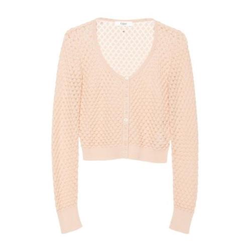 Knappet Bomullsgenser Beige Sweater