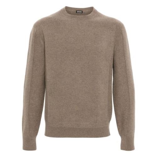 Brun Crew Neck Strikkgenser Sweater