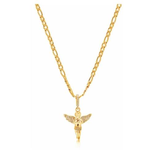 Womens Gold Angel Necklace