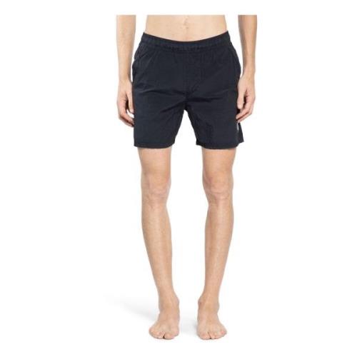 Sort Elastisk Midje Sidelomme Shorts