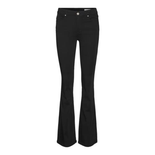 Svarte Flared Jeans med Morsom Twist