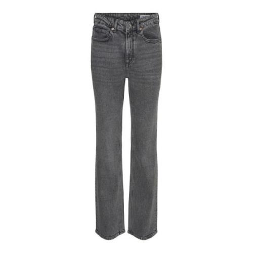 Grå Denim Straight Leg Jeans