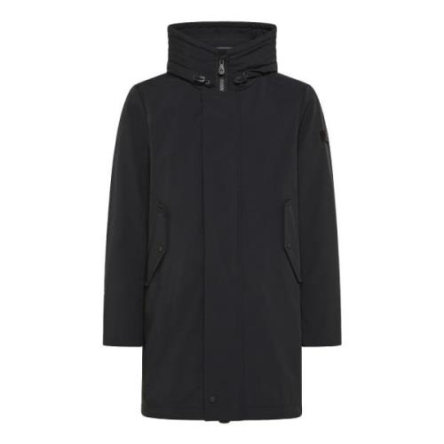 Svart Parka Kåpe Urban Stil