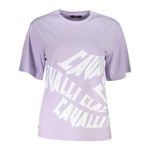 Elegant lilla print tee med logo