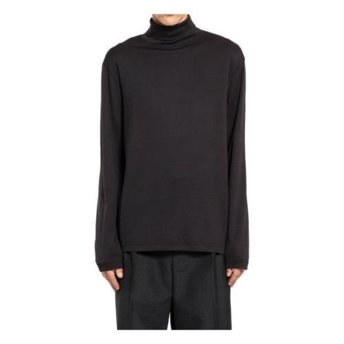 Turtleneck Blekk Bomull Jersey Topp