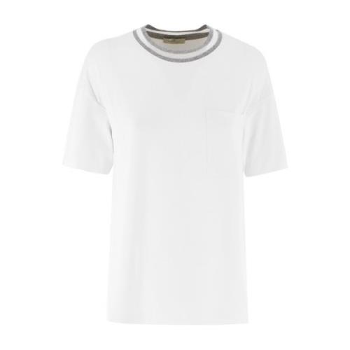 Lurex Crew Neck Lomme T-skjorte