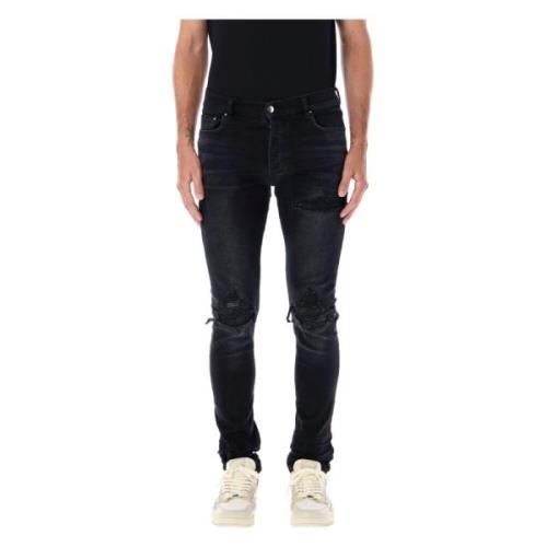 Vintage Svart Bandana Jacquard Skinny Jeans