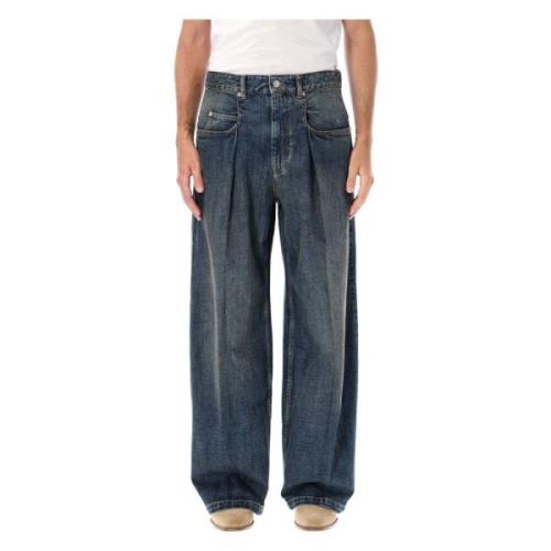 Mørkeblå Denim Wide-Leg Jeans