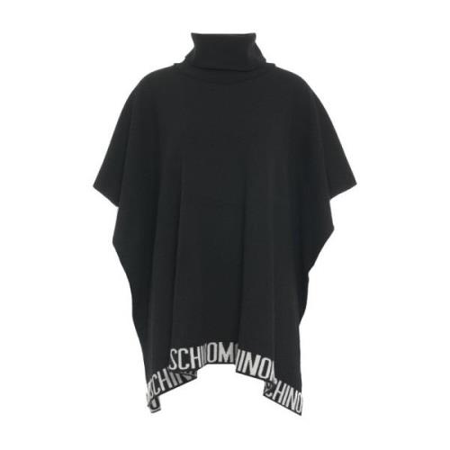 Sort Strikket Poncho Aw24