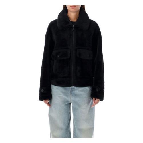 Vendbar Shearling Peacoat Svart