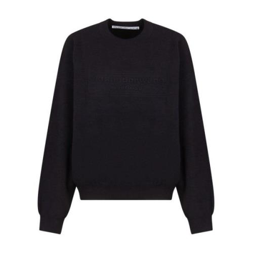 Svart Logo Preget Jumper Sweater