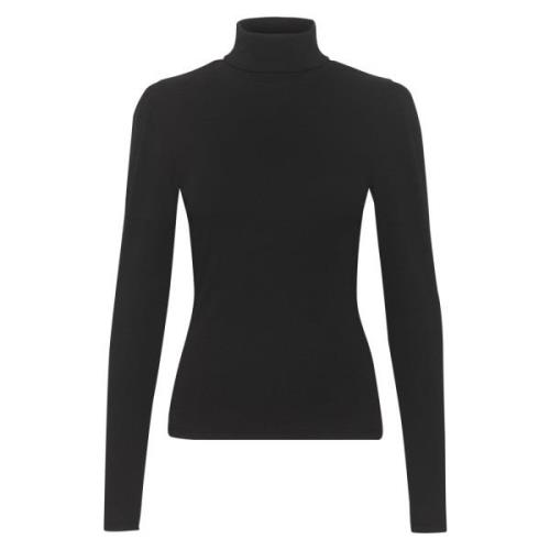 Svart Rollneck Top