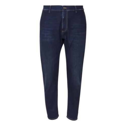 Mørk Denim Jeans Glidelås Knappelukking