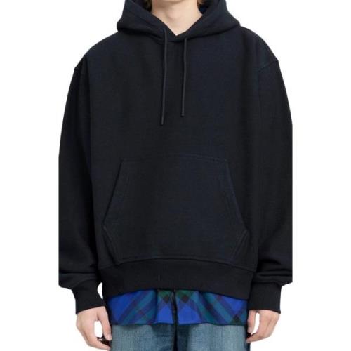 Svart Oversized Hoodie med Kengurulomme