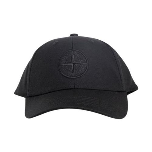 Svart Brodert Logo Spenne Cap