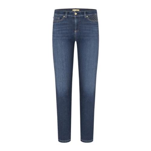 Cropped Denim Bukser med Stilige Detaljer