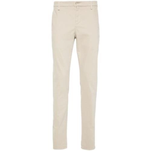 Beige Slim-fit Twill Bukser