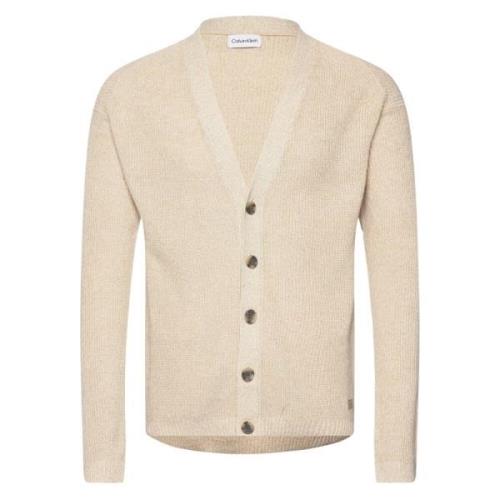 Beige Strikket Cardigan Genser Jakke