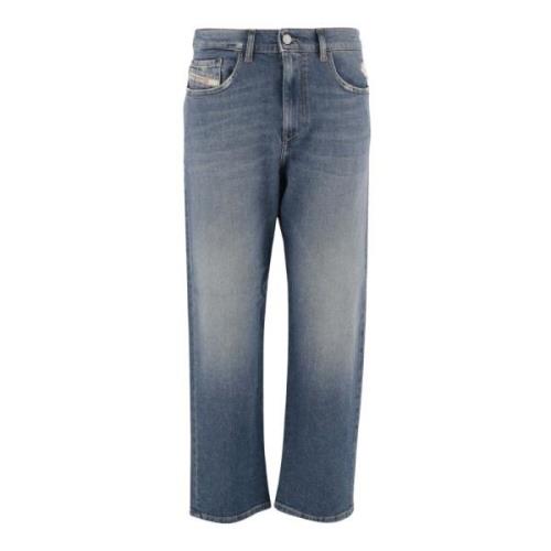 Stretch Bomull Denim Jeans med Vasket Effekt