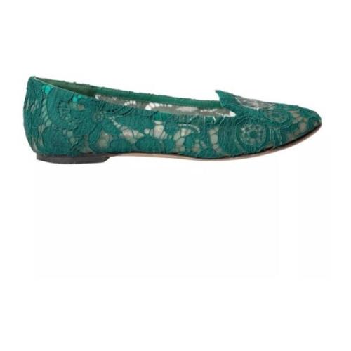 Grønn Taormina Lace Slip On Flats