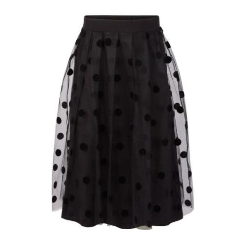 Polka-Dot Tulle Plissert Skjørt