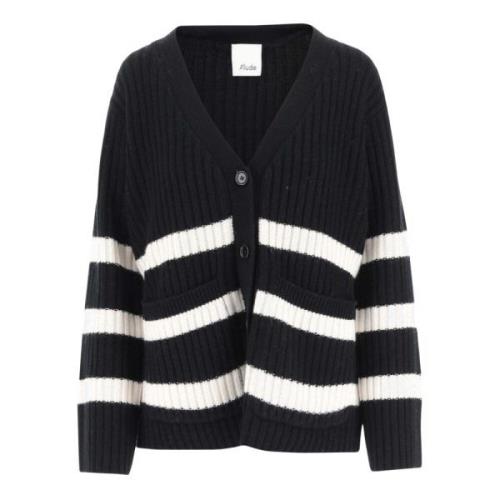 Stripete Ullblanding V-Hals Cardigan