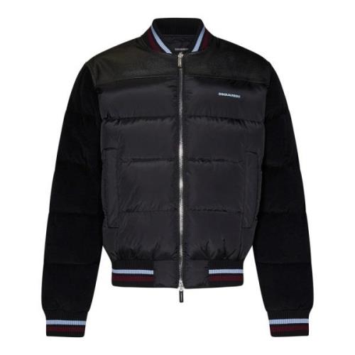 Sort Bomber Mixed Puffer Dunjakke