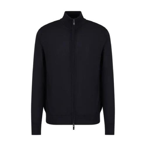 Svart Zip-Through Dolcevita Sweater