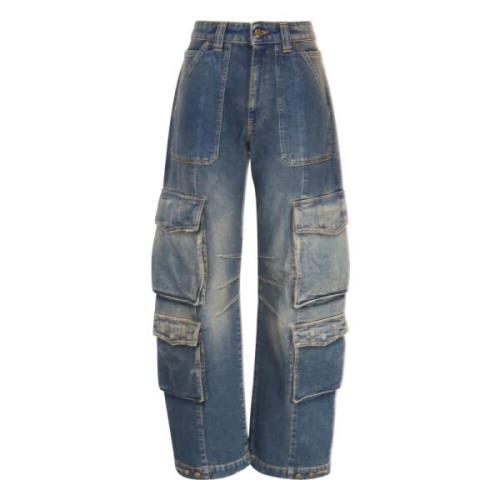 Cargo Denim Jeans med Metallstjerner