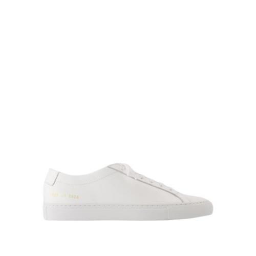 Hvite Lave Skinn Sneakers