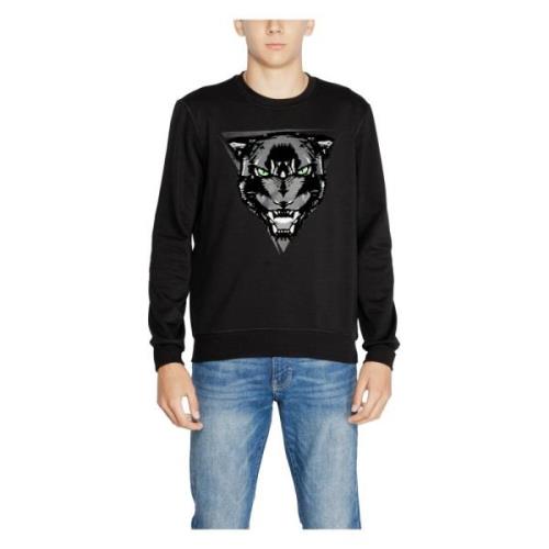 Svart Print Sweatshirt Menn Høst/Vinter