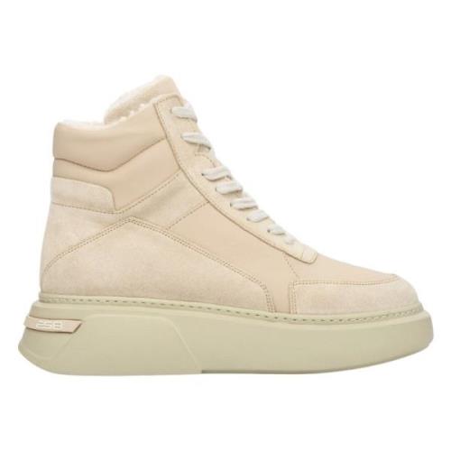 Beige Suede High-top Vintersko