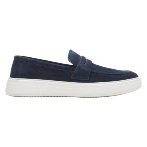 Marineblå Velour Slip-On Loafers