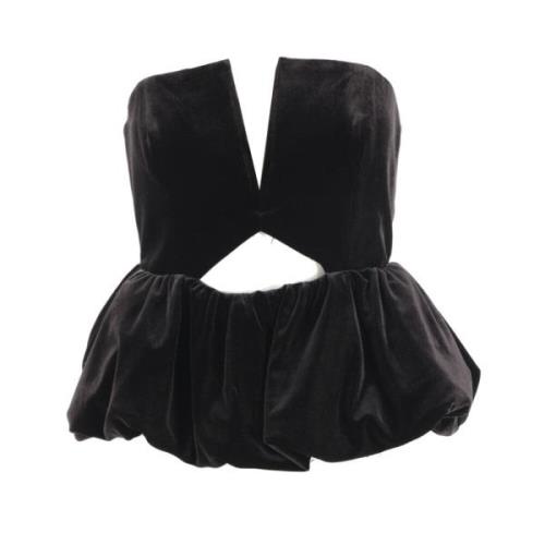 Svart Velvet Bustier Top Cut-Out