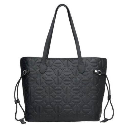 Kvinner Svart Skinn Shopper Bag Er00115045