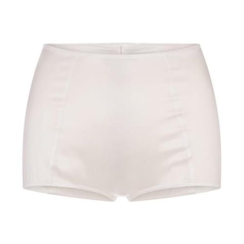 Hvit Silke Sateng Lingerie Shorts