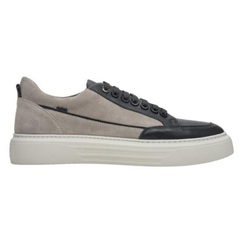 Herre Grå & Svart Velur Lav-Top Sneakers Er00113449