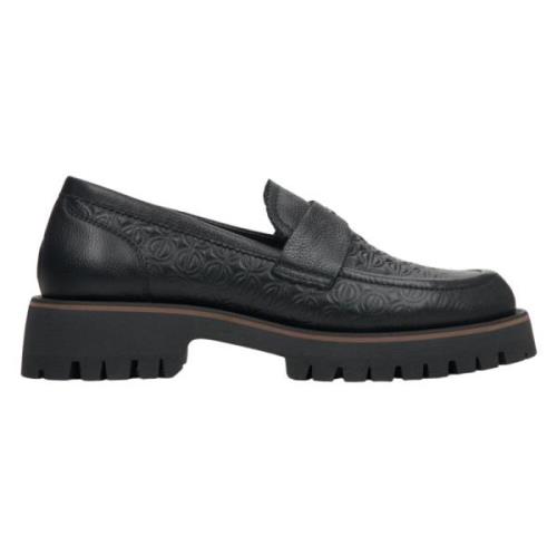 Elegante Svarte Skinnloafers