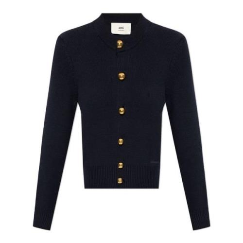 Navy Blue Cardigan Gullknapper