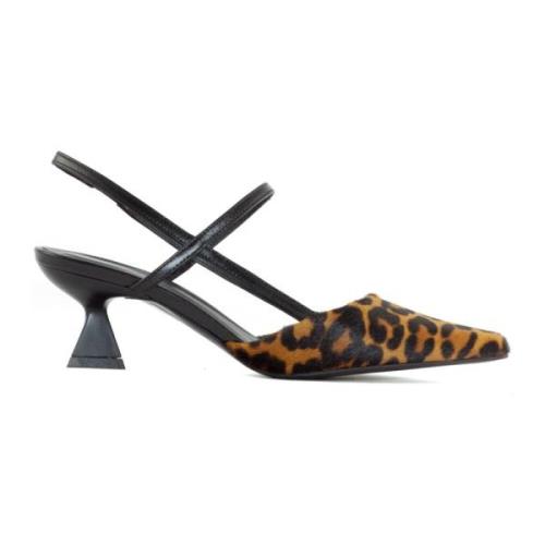 Leopard Ponyhair Slingback Sandaler