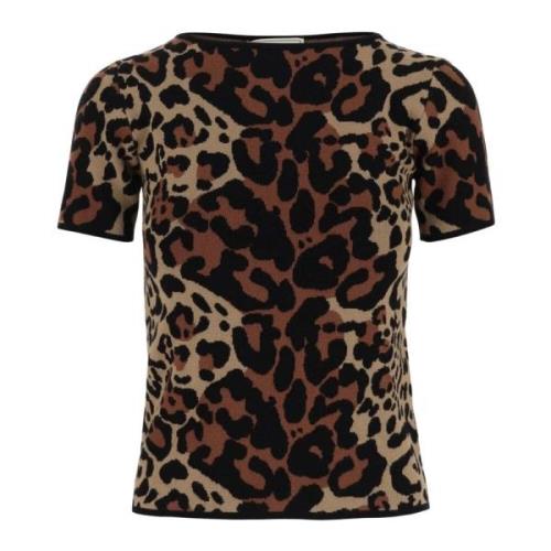 Leopard Print Crew Neck Top