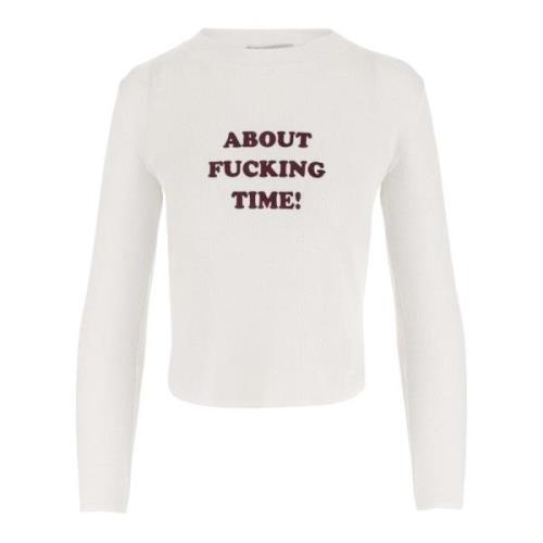 Slogan Print Crew Neck Long Sleeve T-shirt