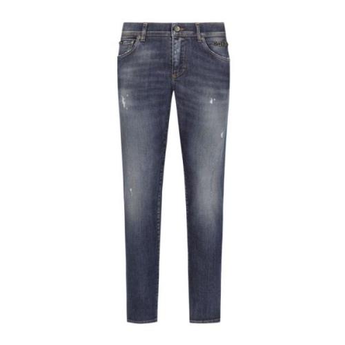 Skinny Denim Jeans med slitt utseende