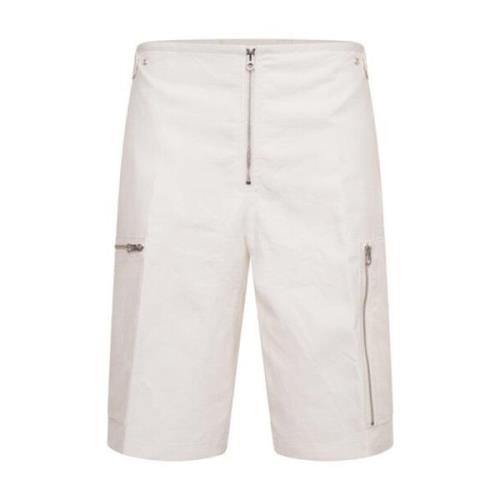 Coated Linen Cargo Shorts