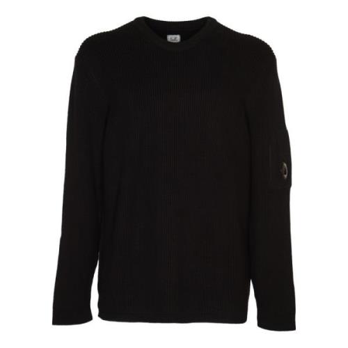 Sort Rib Crew Neck Genser