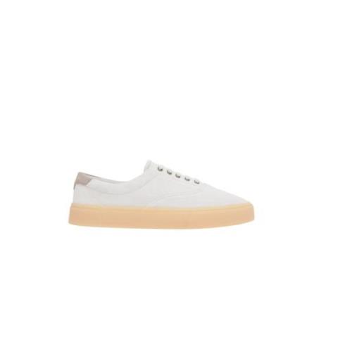 Hvite Low-Top Semskede Sneakers