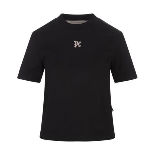 Svart Monogram Logo T-skjorte