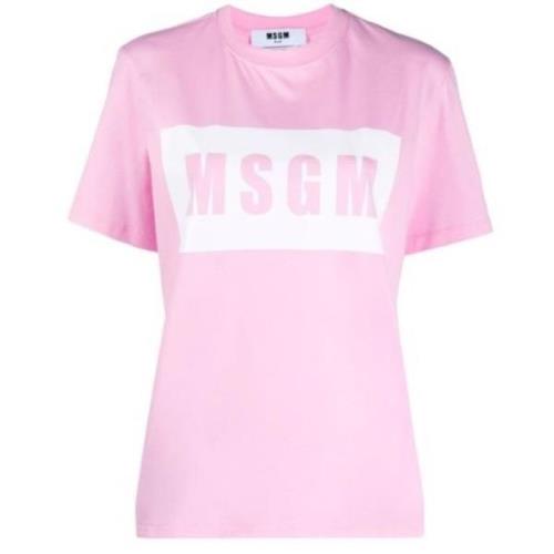 Rosa Logo Print T-skjorte