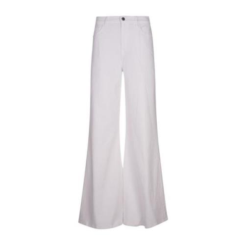 Hvite Wide Leg Palazzo Jeans