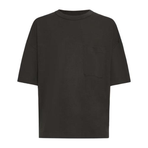 Espresso Brun Bomull Crew Neck T-skjorte